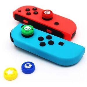 BNWT Super Mario Mushroom Thumb Stick Grips for Nintendo Switch/OLED Joy-Con